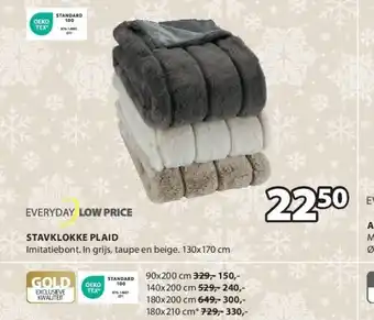 Jysk Stavklokke plaid aanbieding