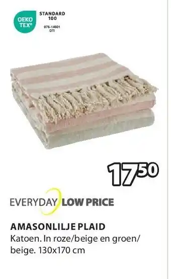 Jysk Amasonlilje plaid aanbieding