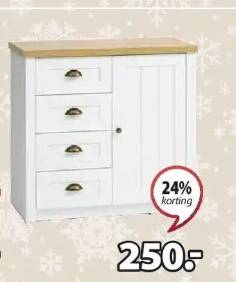 Jysk Markskel commode 4 lades 1 deur b92 x h88 x d43 cm aanbieding