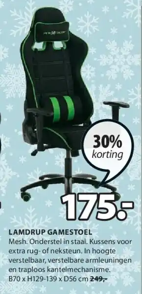 Jysk Lamdrup gamestoel aanbieding