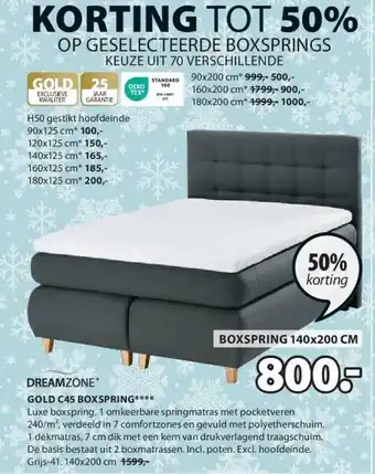 Jysk Gold c45 boxspring aanbieding