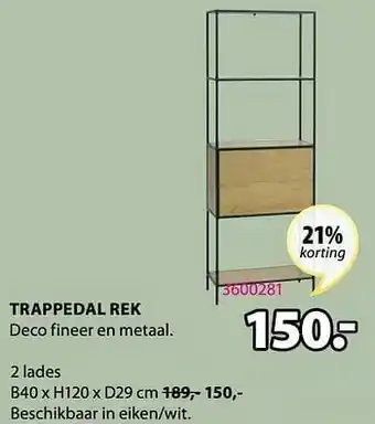 Jysk Trappedal rek 2 lades aanbieding
