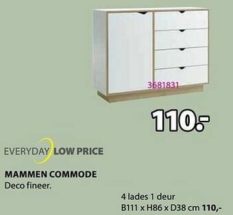 Jysk Mammen commode 4 lades 1 deur aanbieding
