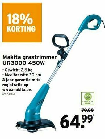 Makita grastrimmer ur3000 450w