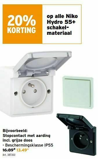 GAMMA Stopcontact met aarding incl. grijze doos aanbieding