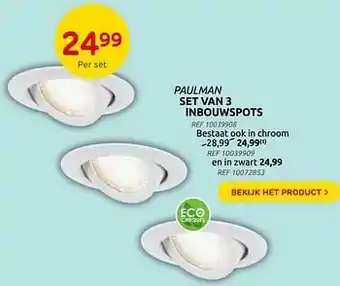 Brico Paulman set van 3 inbouwspots aanbieding