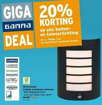 GAMMA Gamma buitenlamp swansea aanbieding