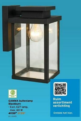 GAMMA Gamma buitenlamp blackburn aanbieding