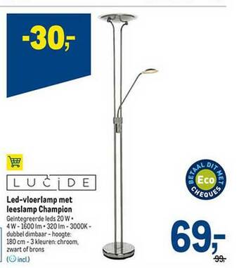 Led-vloerlamp Met Leeslamp Champion