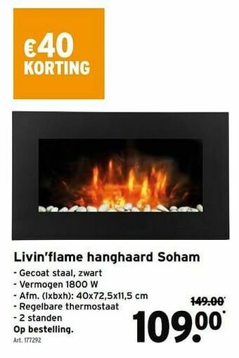 GAMMA Livin’flame hanghaard soham aanbieding