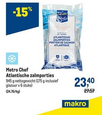 Makro Metro Chef Atlantische Zalmporties aanbieding