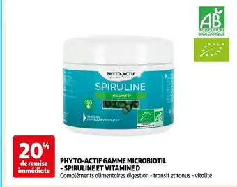 PHYTO-ACTIF GAMME MICROBIOTIL SPIRULINE ET VITAMINE D
