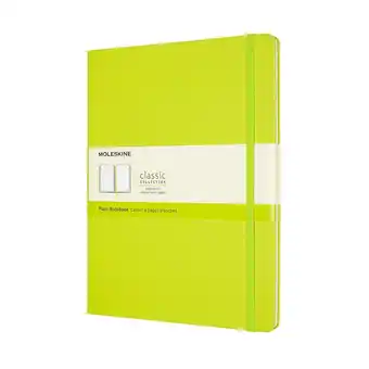 Moleskine classic notitieboek - extra large - hardcover - blanco - citroen groen