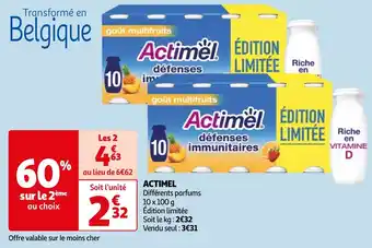Auchan ACTIMEL Différents parfums 10 x 100 g aanbieding