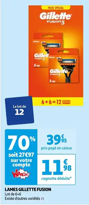 Auchan LAMES GILLETTE FUSION aanbieding