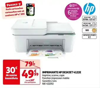 Auchan IMPRIMANTE HP DESKJET 4122E aanbieding
