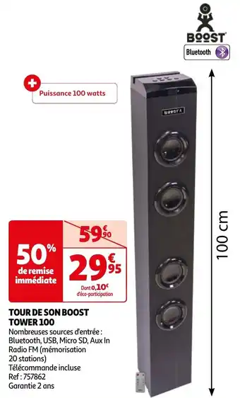 Auchan TOUR DE SON BOOST TOWER 100 aanbieding