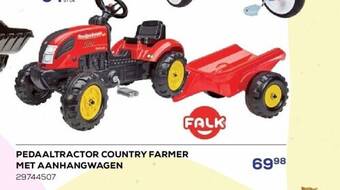 Supra Bazar Pedaaltractor country farmer met aanhangwagen aanbieding