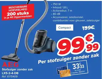 Carrefour Stofzuiger zonder zak aanbieding
