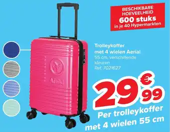 Carrefour trolleykoffer met 4 wielen 55 cm aanbieding