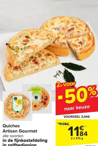 Carrefour Market Quiches Artisan Gourmet 2 x 375g aanbieding