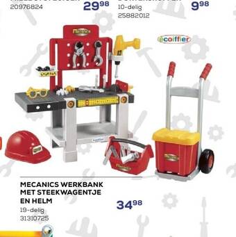 Supra Bazar Mecanics werkbank met steekwagentje en helm aanbieding