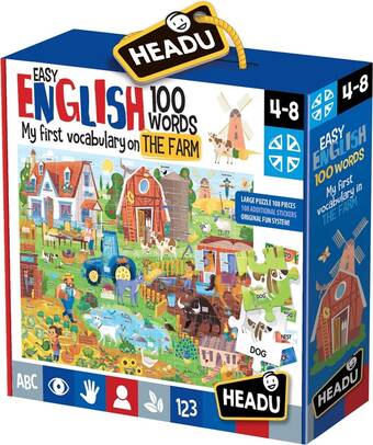 Bol.com Headu easy english 100 words farm, 108st. (en) aanbieding