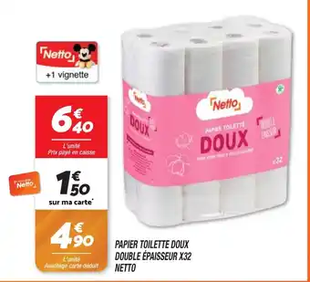 PAPIER TOILETTE DOUX DOUBLE ÉPAISSEUR X32 NETTO