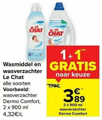 Carrefour Market Le chat wasverzachter dermo comfort aanbieding