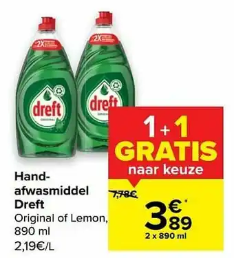 Carrefour Market Handafwasmiddel dreft aanbieding