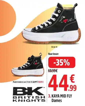 Intersport SCHOENEN CANVAS KAYA MID FLY DAMES aanbieding