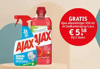 Ajax allesreiniger 650 ml en badkamerspray 2 stuks