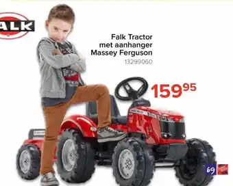 Falk Tractor met aanhanger Massey Ferguson