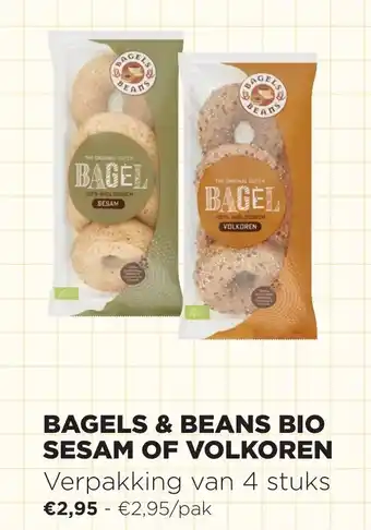 Jumbo Bagels & Beans Bio Sesam of Volkoren aanbieding