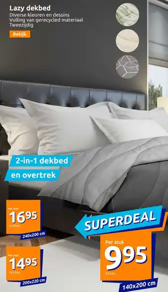 Action Lazy dekbed 140 x 200cm aanbieding