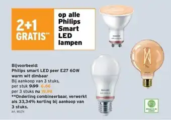 GAMMA Philips smart led peer e27 60w warm wit dimbaar aanbieding