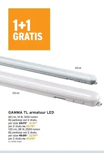 GAMMA Gamma tl armatuur led aanbieding