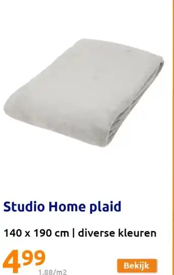 Action Studio home plaid 140 x 190cm aanbieding