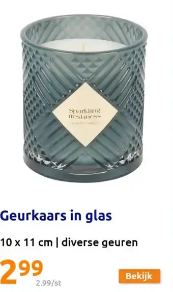 Action Geurkaars in glas 10 x 11cm aanbieding