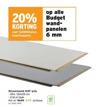 GAMMA Mdf grijs aanbieding