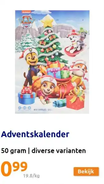 Action Adventskalender 50gram aanbieding