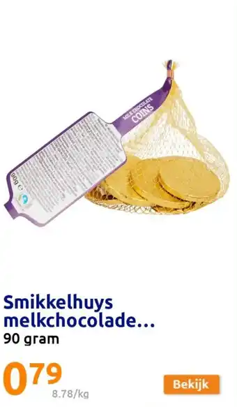 Smikkelhuys melkchocolade euromunten 90gram