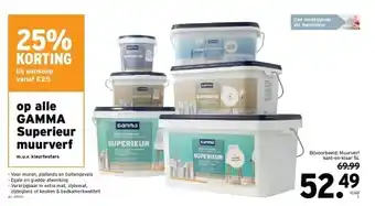 GAMMA Op alle gamma superieur muurverf aanbieding