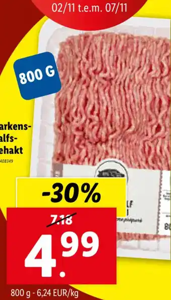 Lidl Varkens- kalfsgehakt 800g aanbieding