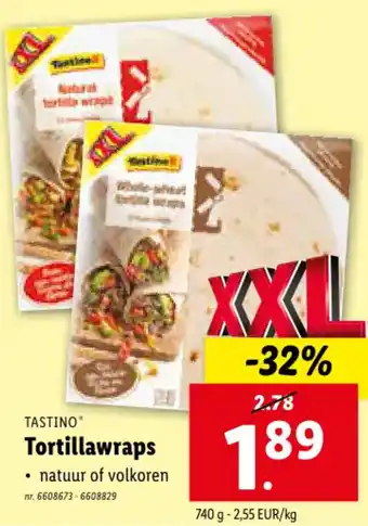 Lidl TASTINO Tortillawraps aanbieding