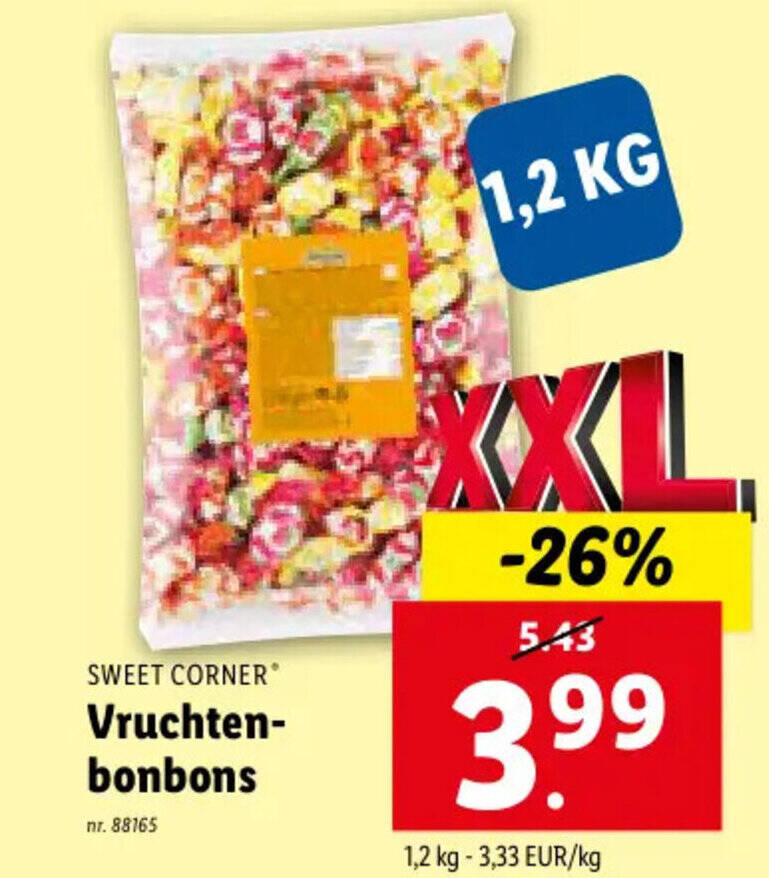 SWEET CORNER Vruchtenbonbons promotie bij Lidl