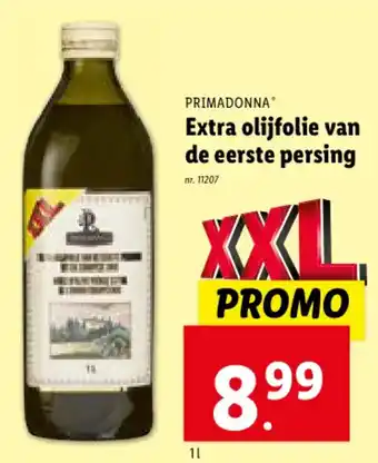 Lidl PRIMADONNA Extra olijfolie van de eerste persing aanbieding