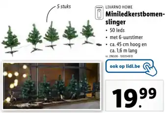 Lidl LIVARNO HOME Mini Led Kerstboom- slinger aanbieding