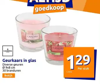 Action Geurkaars in glas aanbieding
