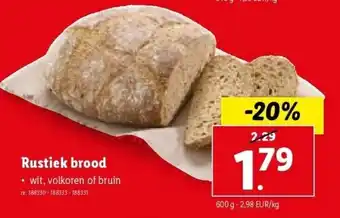 Lidl Rustiek brood aanbieding